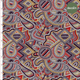 Digitally Printed Fabric with Embroidery Effect and Paisley Pattern